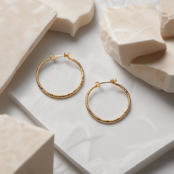 Twisted Hoop Earrings Navy Heritage Medium